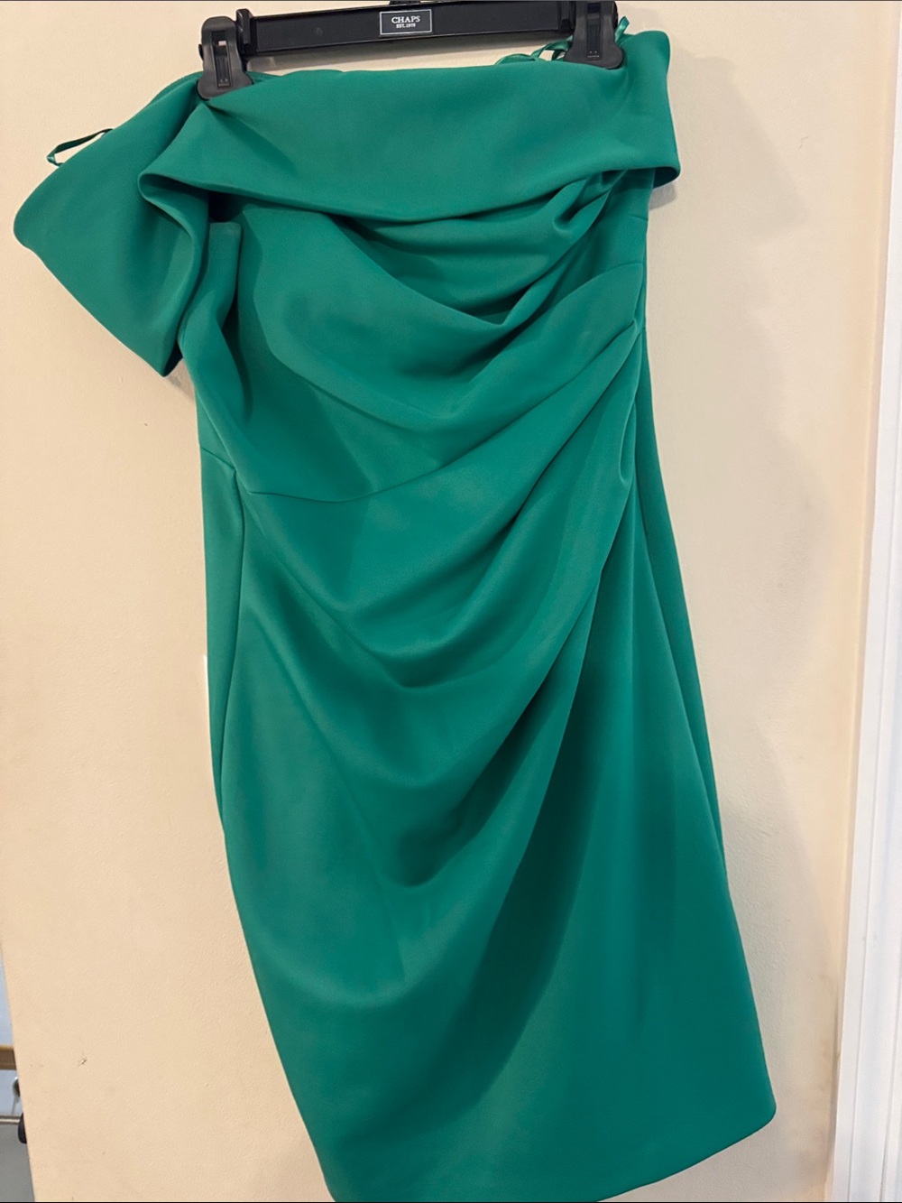 Eliza J One-Shoulder Emerald Dress